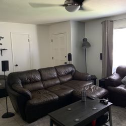  Brown Leather Sofa For Sale 