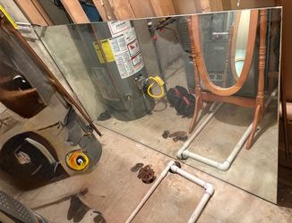 Large Frameless Rectangular Wall Mirror