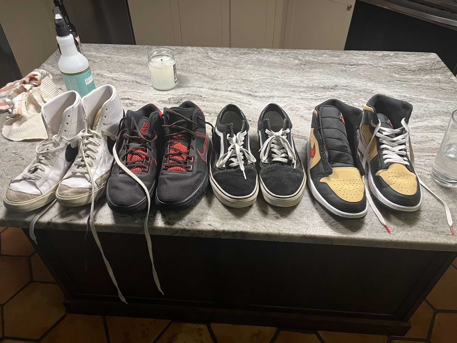 Nike Jordans, Blazers, Vans, Kyrie Flytraps 