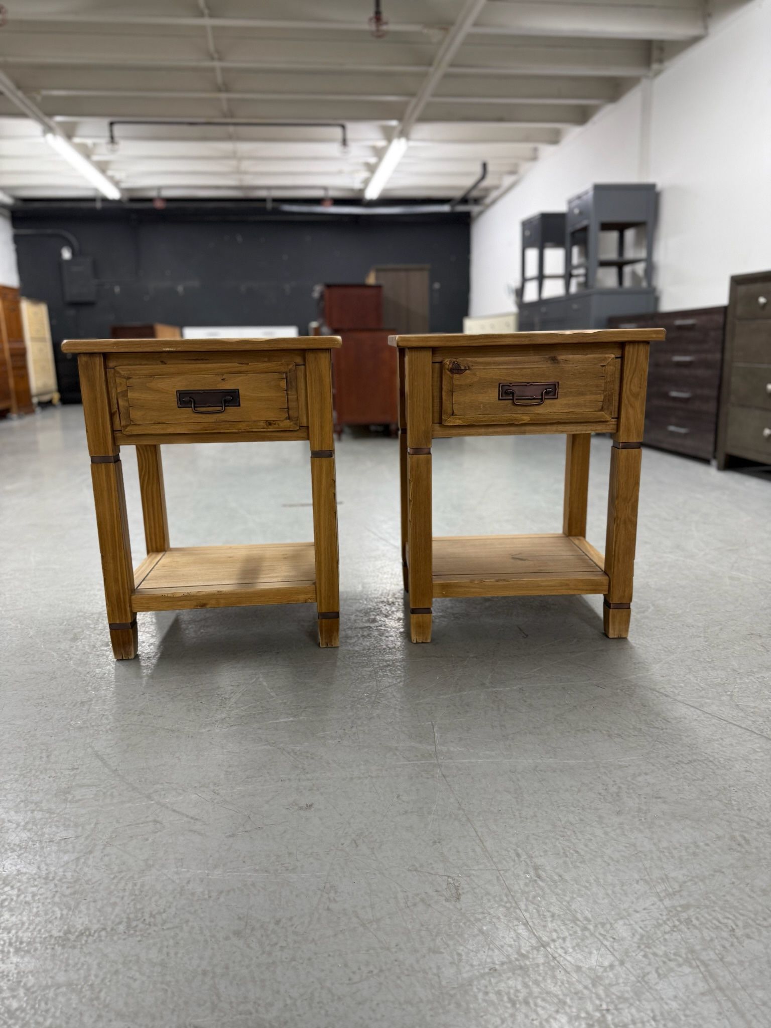 2 Pier 1 Imports Rustic Farmhouse Nightstands / Nightstand Set / End Tables / Side Tables 