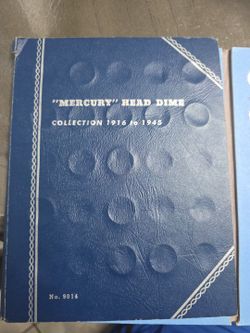 Mercury Head Dime Collection Contains 63 Silver Coins, Comes in Book shown
