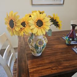 Sunflowers 12 Inch Vase With Flowers