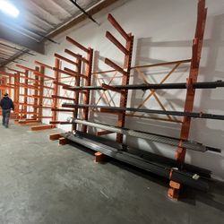 Used Cantilever- Metal Sheet Storage- Lumber Shelving- Pipe Racks- Pallet Racking