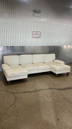 White/Cream Sectional Couch (Delivery Available)
