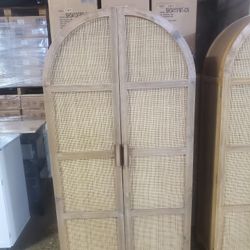 Rattan BOHO Storage Cabinet, 2-Door,(New)