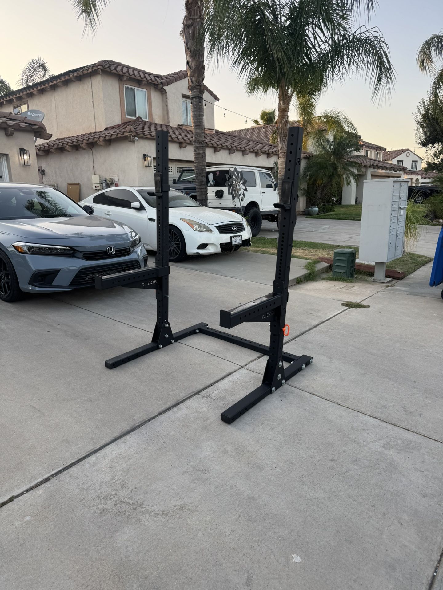 SML-1 ROGUE 70" MONSTER LITE SQUAT STAND with rogue spotter arms for Olympic weights