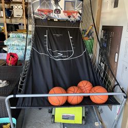 Foldable Indoor Basketball Arcade Game Double Shot 2 Player W/4 Balls, Electronic Scoreboard 