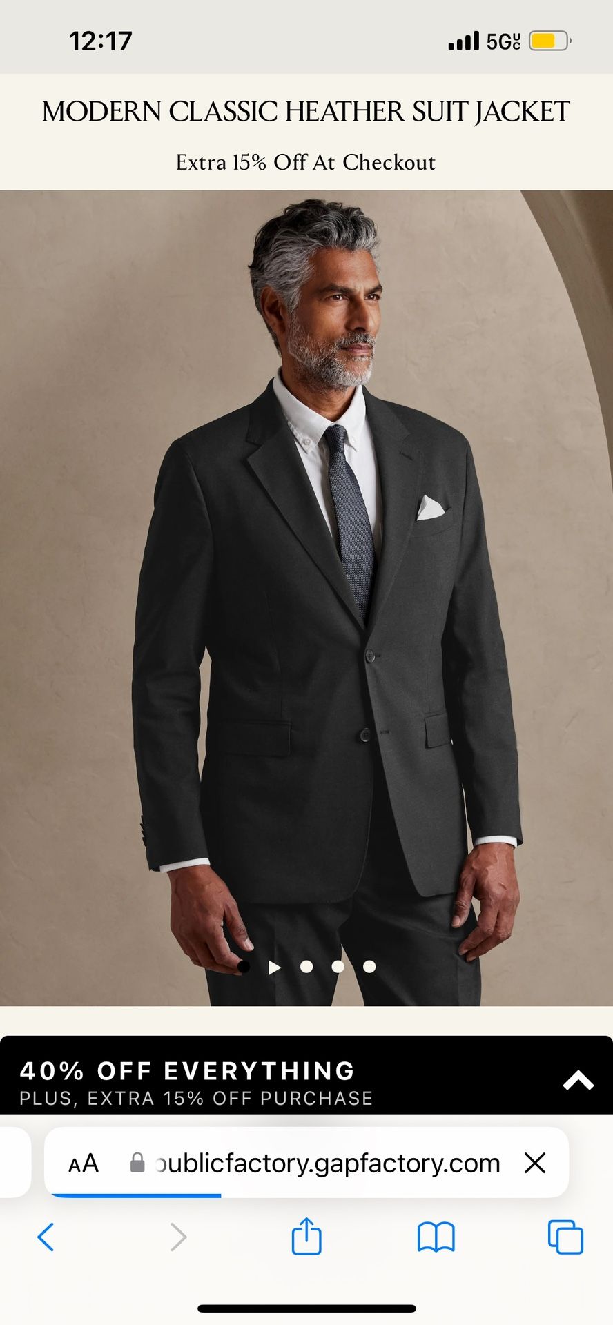 SELL TODAY - $125 Mens BRAND NEW BANANA REPUBLIC Suit 
