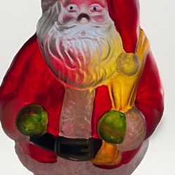 Cracker Barrel  Table Top 11” Glass Lighted Figure  Santa Light Decor Decoration