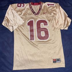 Vintage 2000s Florida State University Seminoles #16 Gold Football Jersey
