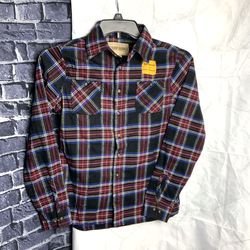 NEW Outdoor Casuals Red Black White Blue Plaid Flannel Men S