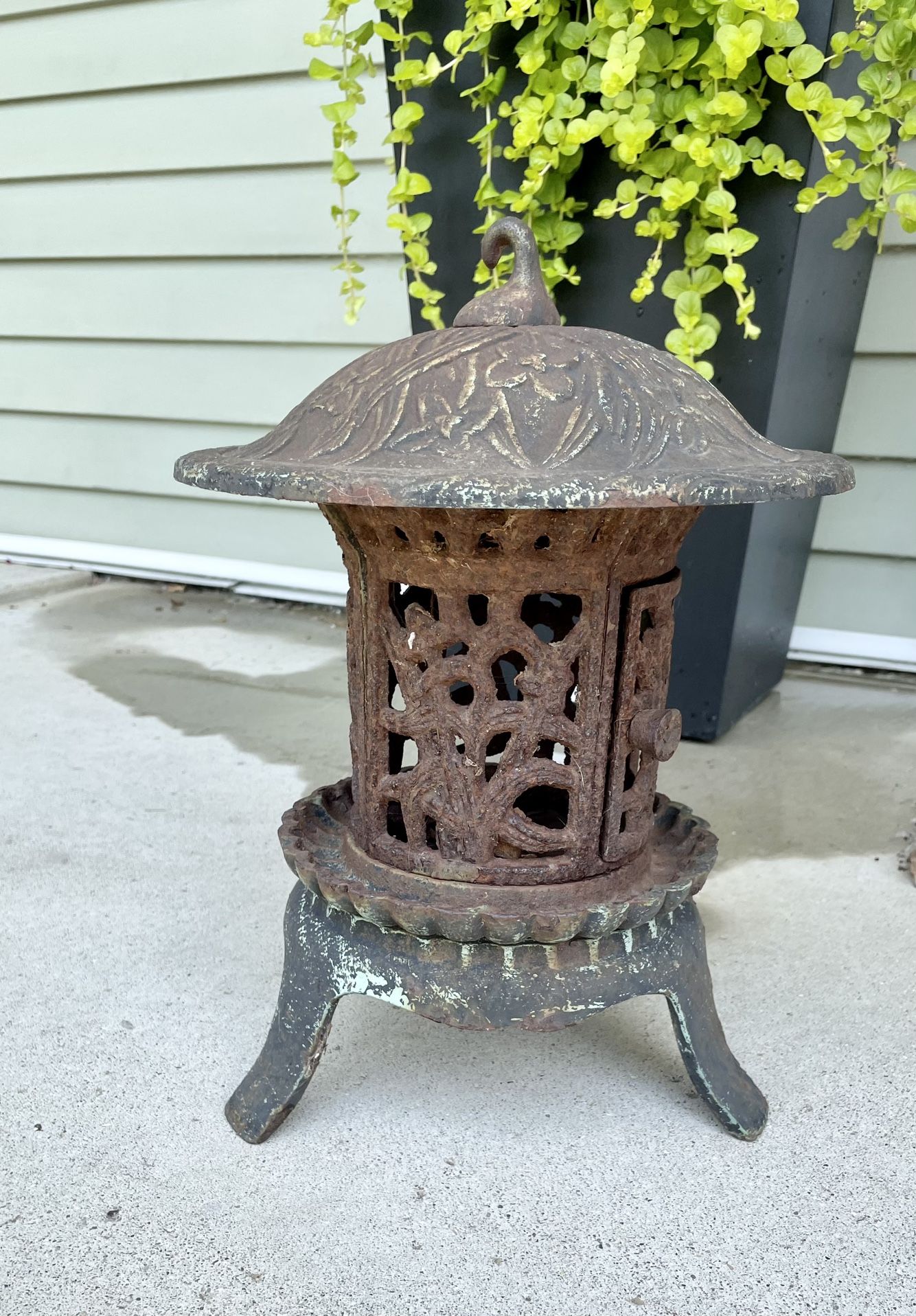 Antique Japanese Garden Lantern Cast Iron