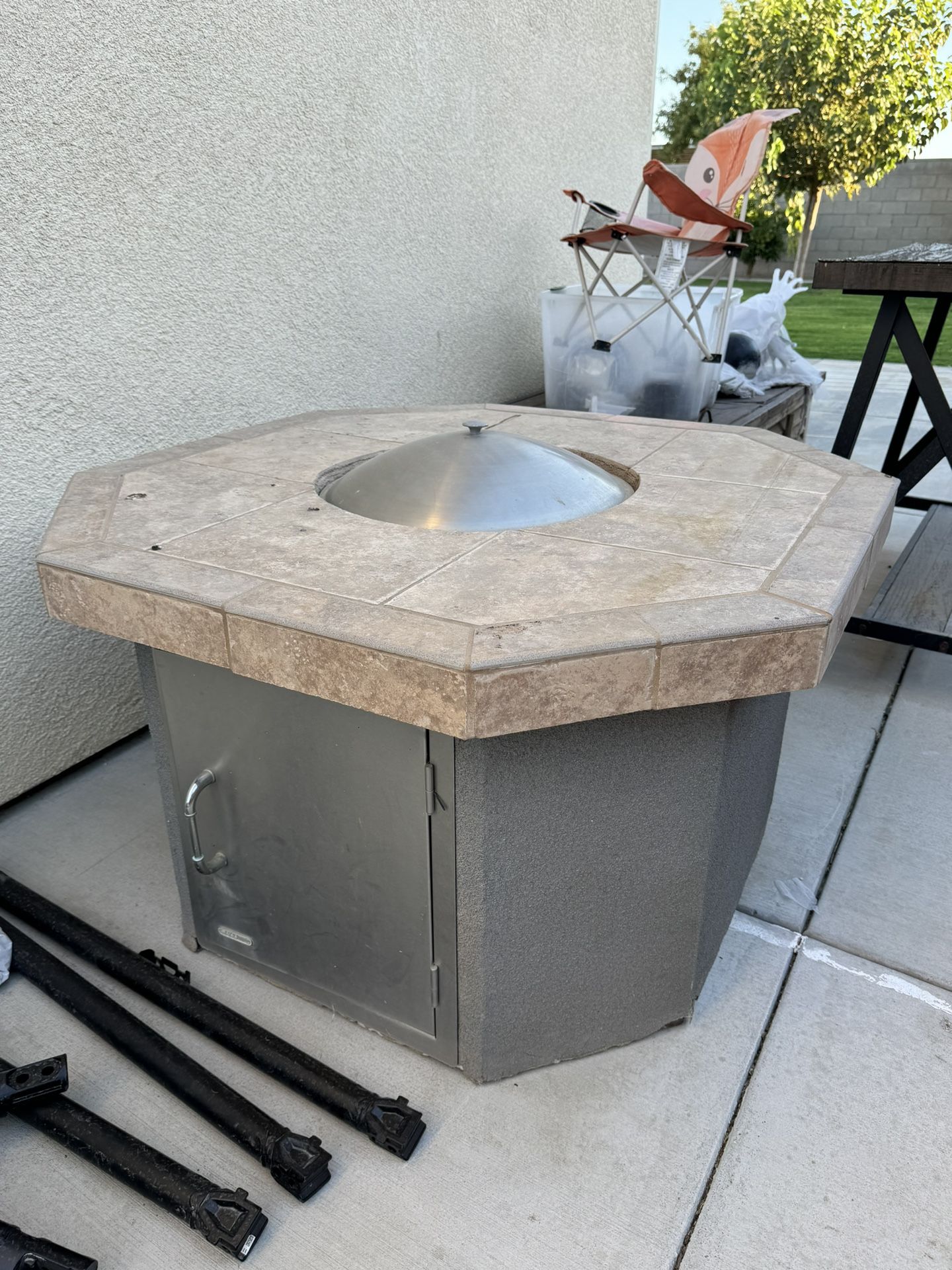 Bull Outdoor Products Octagon Tile And Cement Propane Fire Pit 