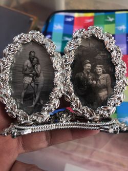 Silver colored picture frame