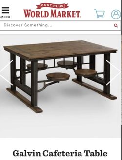 World Market Galvin Cafeteria Table - 60"W x 44.1"D x 31.7"H