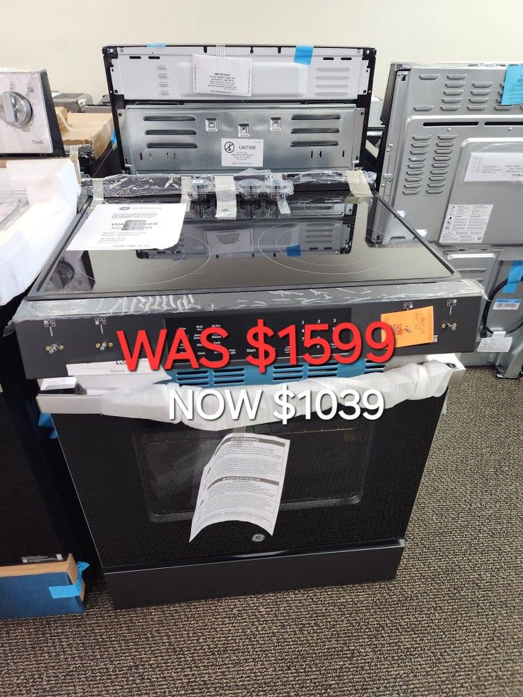 GE 30" SLIDE In Electric Convection Range With Air Fry And Easy Wash