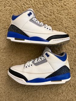 Size 9 (Heavily used, no box) - Air Jordan 3 retro racer blue