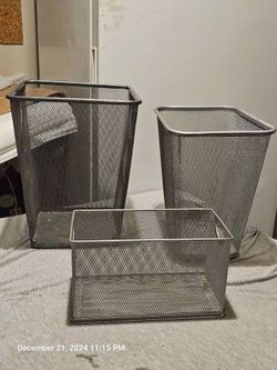 Mesh Storage Bin + 2 Mesh Garbage Cans - $5 each or all 3 for $10