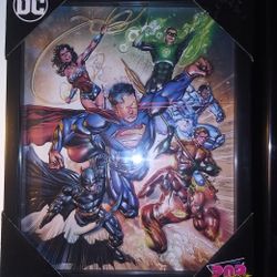 DC Comics JUSTICE LEAGUE 3D FRAMED WALL PICTURE 15 X13 X1.5