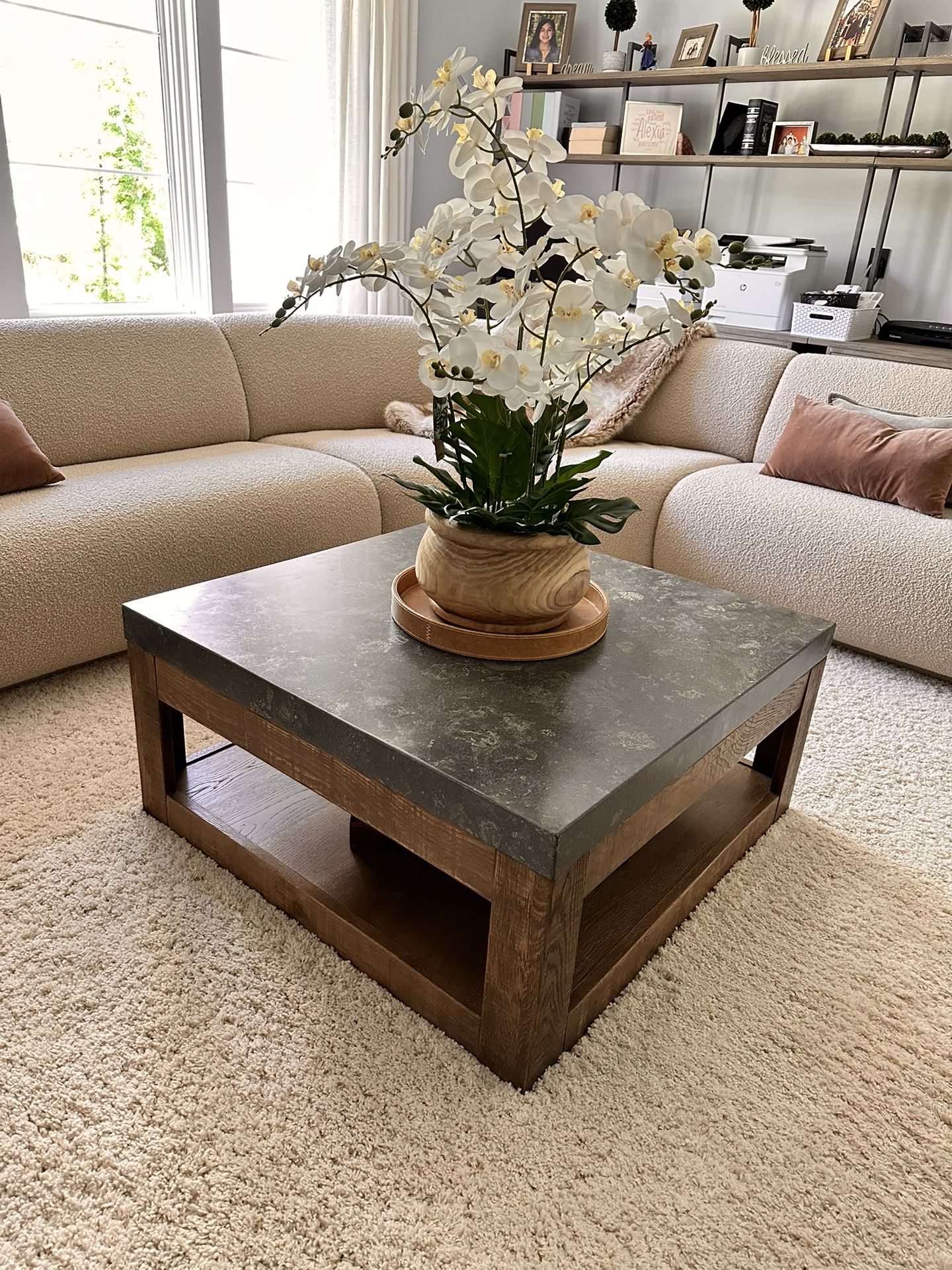 BEAUTIFUL ARHAUS. Stone Top Square Coffee Table