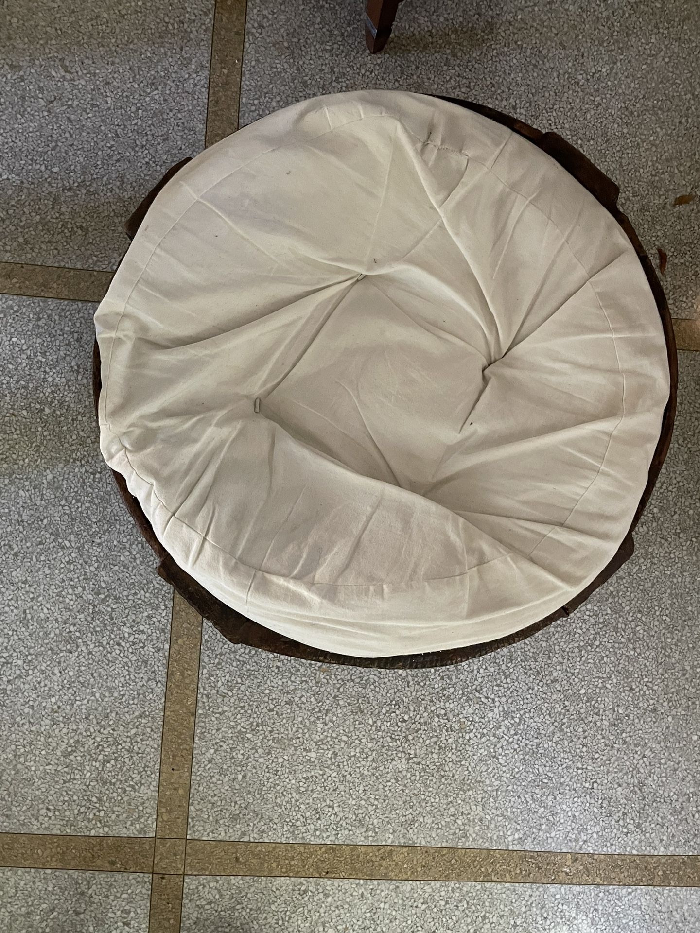 Vintage Indian Chakki Ottoman