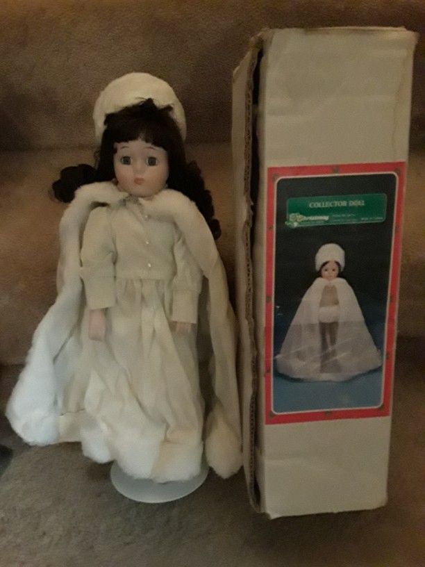 Christmas Around The World 15" Tall Porcelain Doll W/ Box