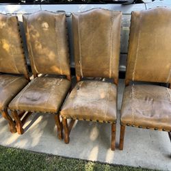 Four Rustic Style Dining Chairs