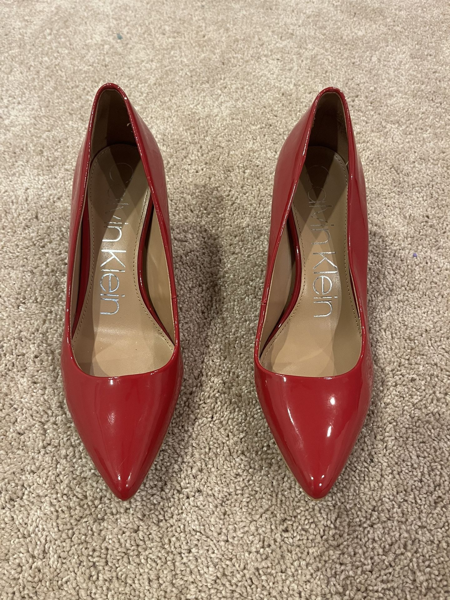 Calvin Klein Red Heels Size 9
