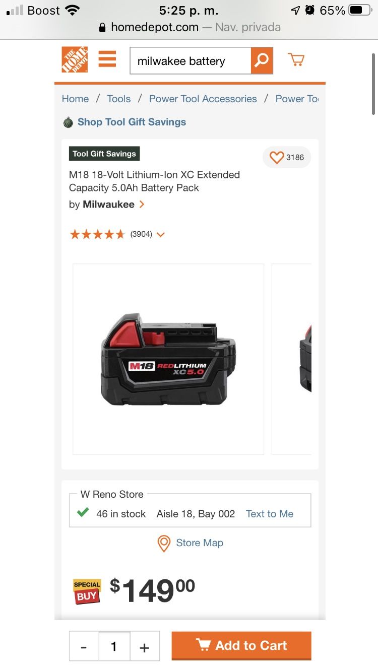 Milwaukee M-18 Battery 5.0 XC