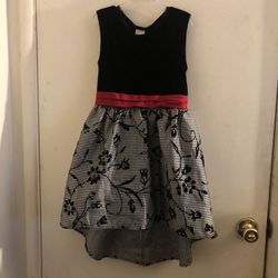 Girls Black And White Holiday Dress Sz 7
