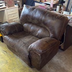 Faux Leather Love Seat