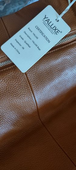 Yaluxe Cognac Leather 12x12 Purse