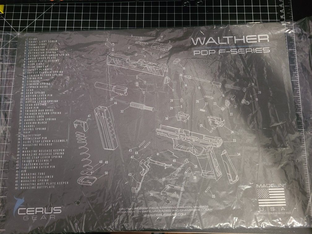 Walther PDP-F cleaning mat with diagram