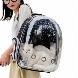 Black (NEW) PetPack (5  Colors ) Adorable Bubble Carrying Bag for Small, Medium dogs Cats, Space Capsule Pet Park, Hiking backpack, Airline Approved 