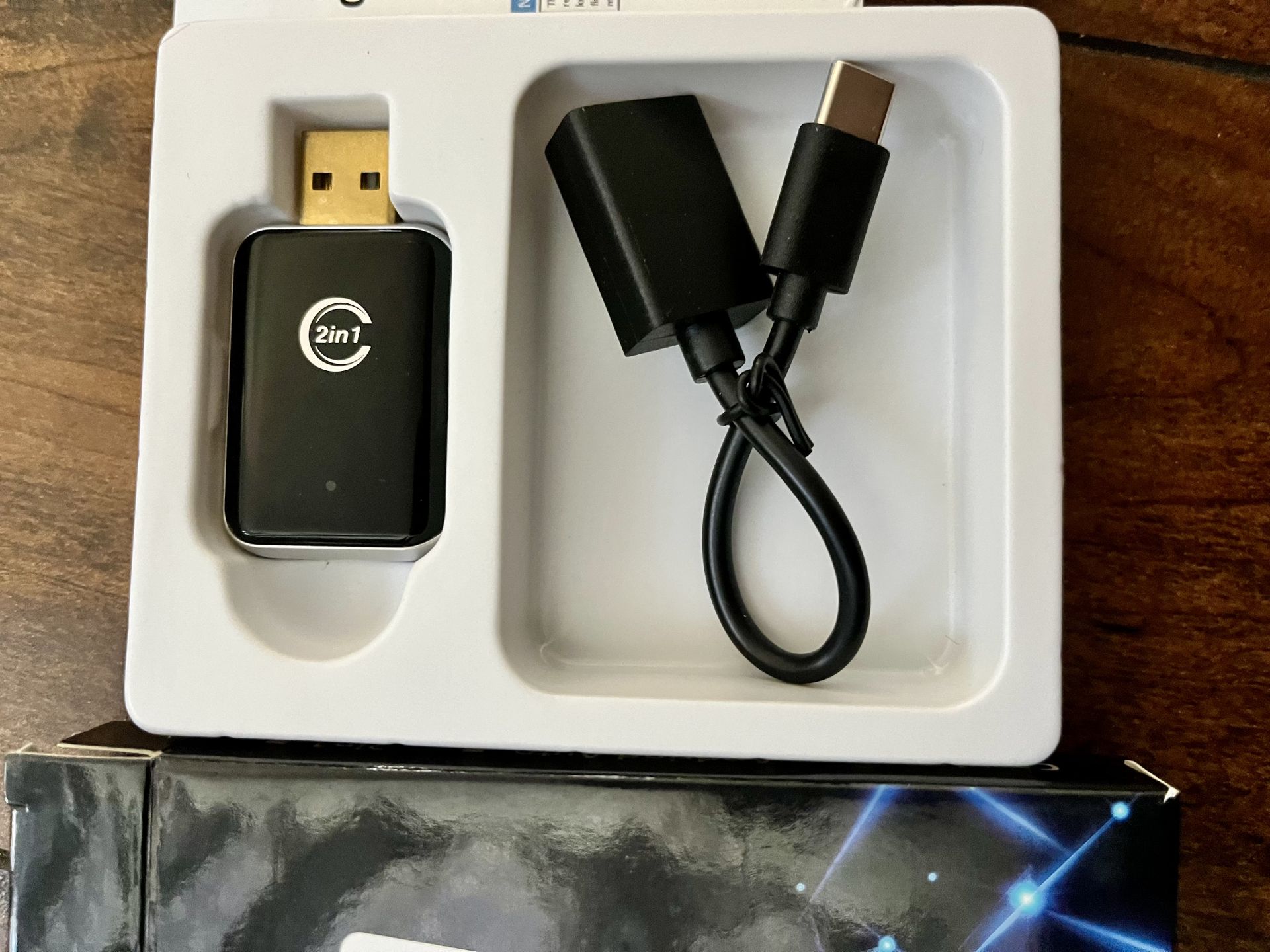 2-in-1 Wireless CarPlay Adapter, USB-A to USB-C, Plug and Play (Grey) Brand New