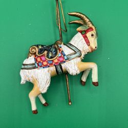 Melody Carousel Christmas Ornament - Vintage- Goat