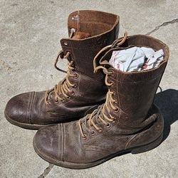 Korean War US Rubber Company Jump Brown Leather Boots 