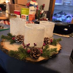 Frosted Glass Candle Centerpiece