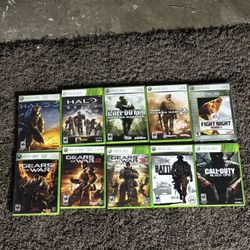 Xbox 360 Game Bundle – Halo, Gears of War, Call of Duty (10 Games)