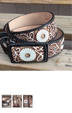 Tooled Leather  with Floral Design