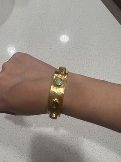 Gold Bangle With Gems
