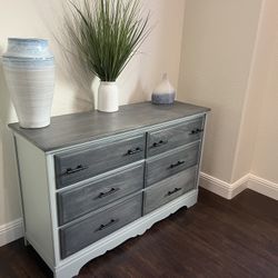Modern Gray & Sage Dresser | Fully Refinished | Solid & Stylish
