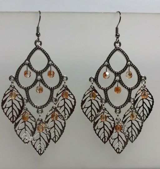 Handmade Leaf Dangle Earrings
