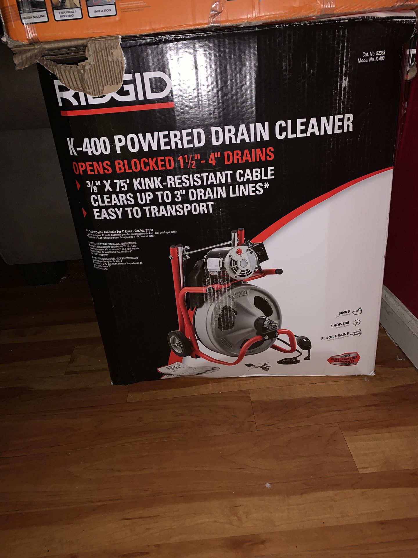 K-400 Powered drain cleaner