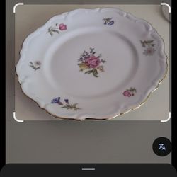 Dish Set- Antique With Gold Trim 12 Plates Matching Very Good Condition Never Used