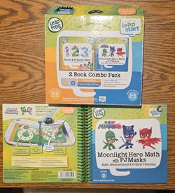 LEAP FROG LEAP START. 2 BOOK COMBO PACK SCOUT & FRIENDS MATH MOONLIGHT HERO MATH PJ MASKS