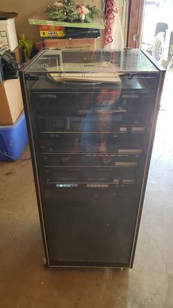 LXI Vintage Cabinet Stereo System with Record Player, Cassette, CD Sears 80s system works