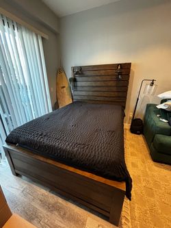 Mathis brothers solid real wood bed!