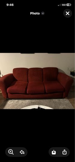 Comfy red sofa & Love Seat