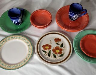 popular line of ceramic glazed Fiesta Fine Dinnerware. Various pieces of Fiesta Dinnerware
